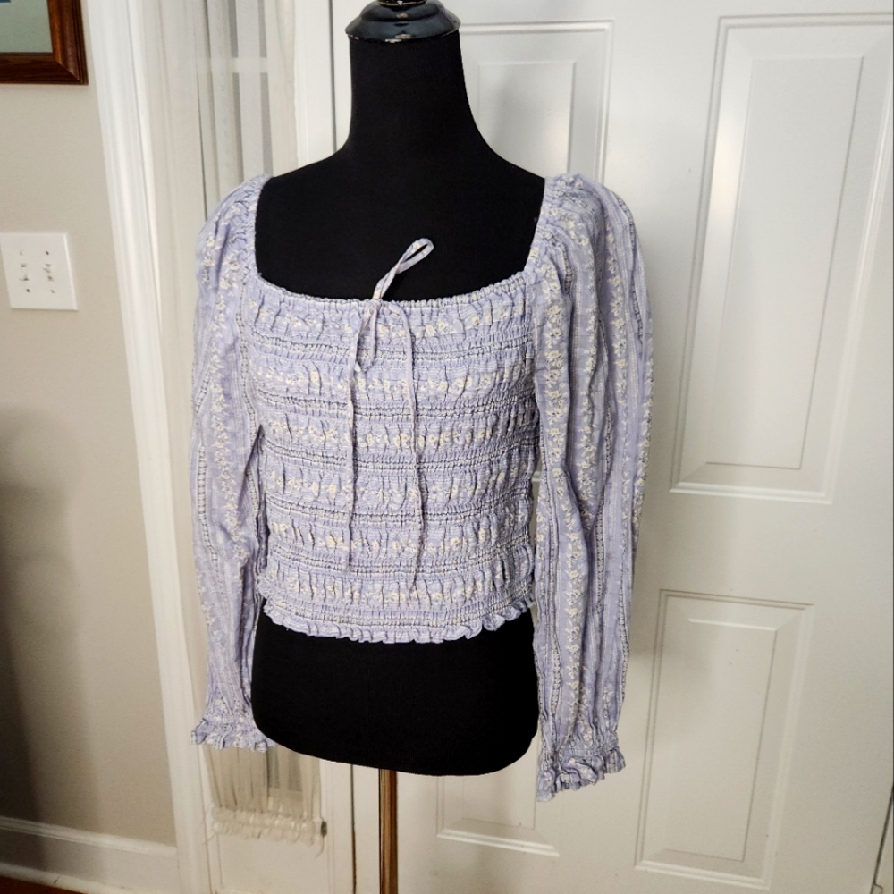American Eagle Periwinkle Crop Top Size Large
